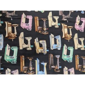 RJR Miss Sew & Sew Machines Vintage Retro Dan Morris Cotton Fabric
